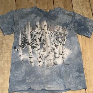 The Mountain white Tiger Graphic T-Shirt vintage 1999